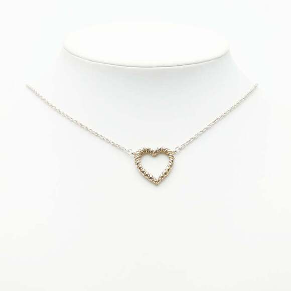 Tiffany & Co. Twist Heart Necklace, Silver Gold (SV925), 18K Yellow Combinati...